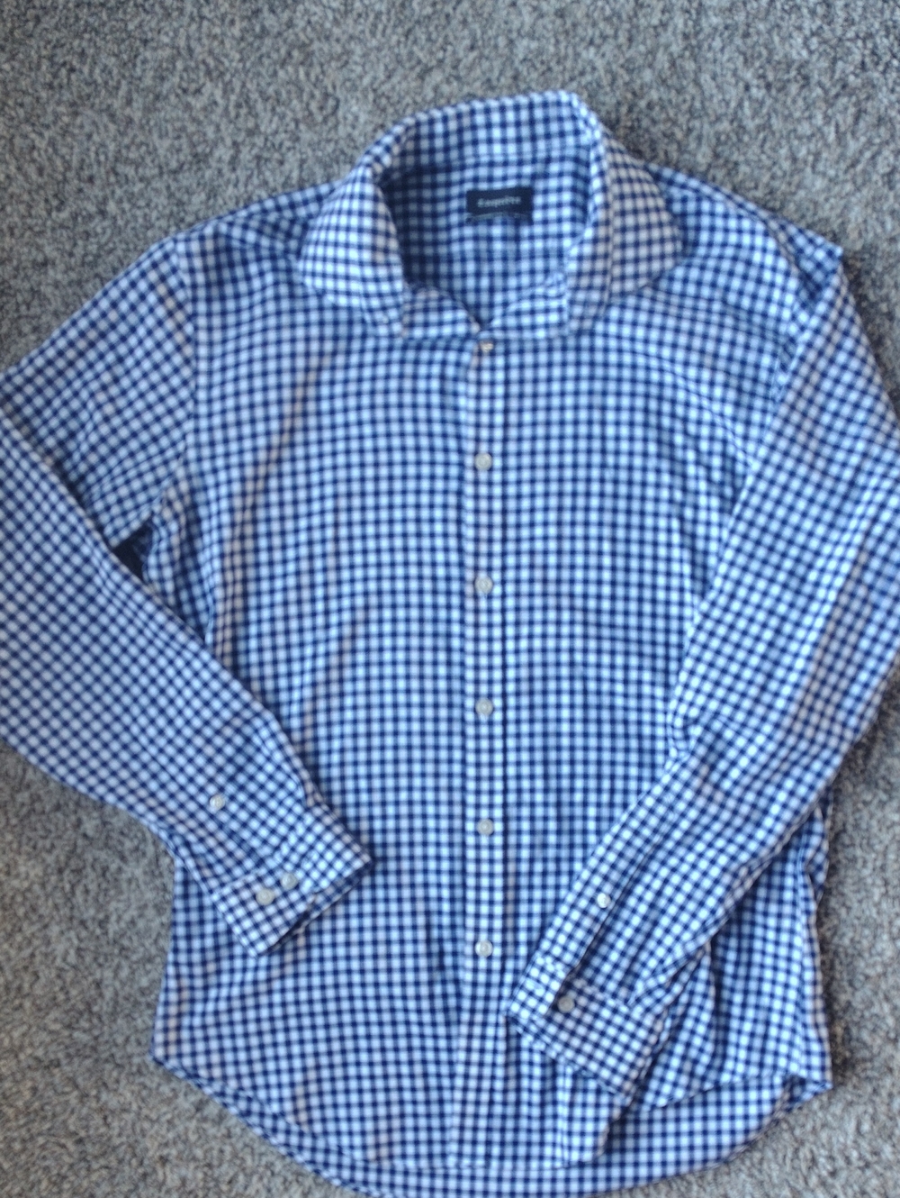 Esquire Blue Gingham Men’s Dress Shirt - Size M/L